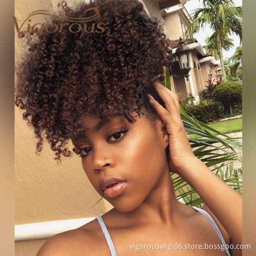 Vigorous Cheap Price Vendor Kinky Curly Fluffy Machine Made Heat Resistant Fiber Drawstring Synthetic Ponytail Hair Extension